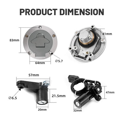Ignition Switch Fuel Gas Cap Seat Lock Key Set for Yamaha YZF-R25 R3 (2014–2023)