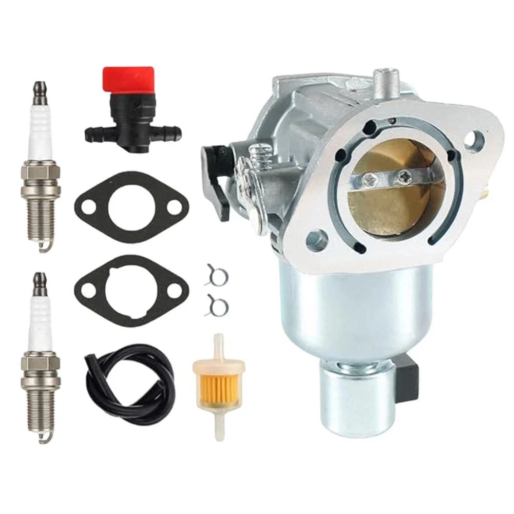 Carburetor with 2 Gaskets, 2 Clamps, 1 Switch, 1 Fuel Filter for Kawasaki Mowers