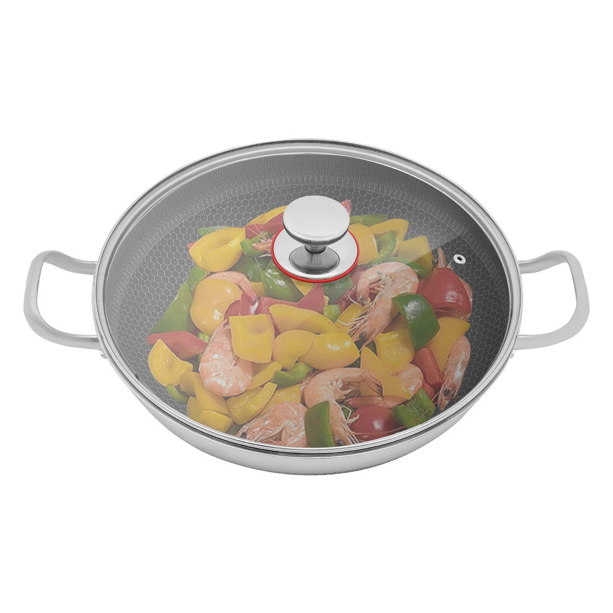 Stainless Steel Cooking Pan with Glass Lid for 3-4