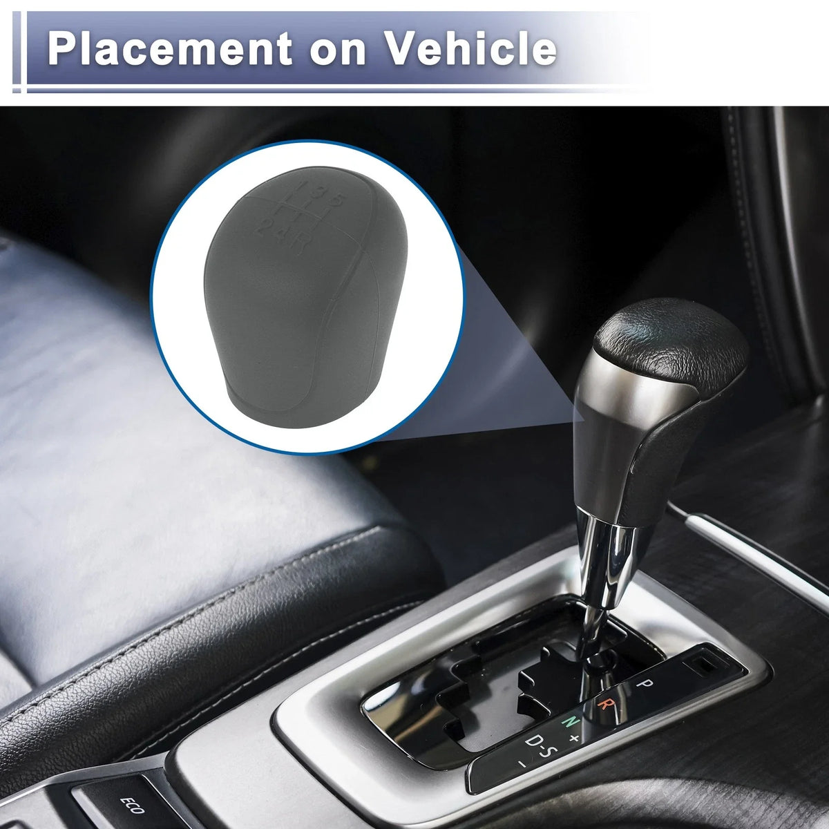 1 Pc Gear Shift Knob Cover for Ford C-Max (2007–2021) Grey Silicone
