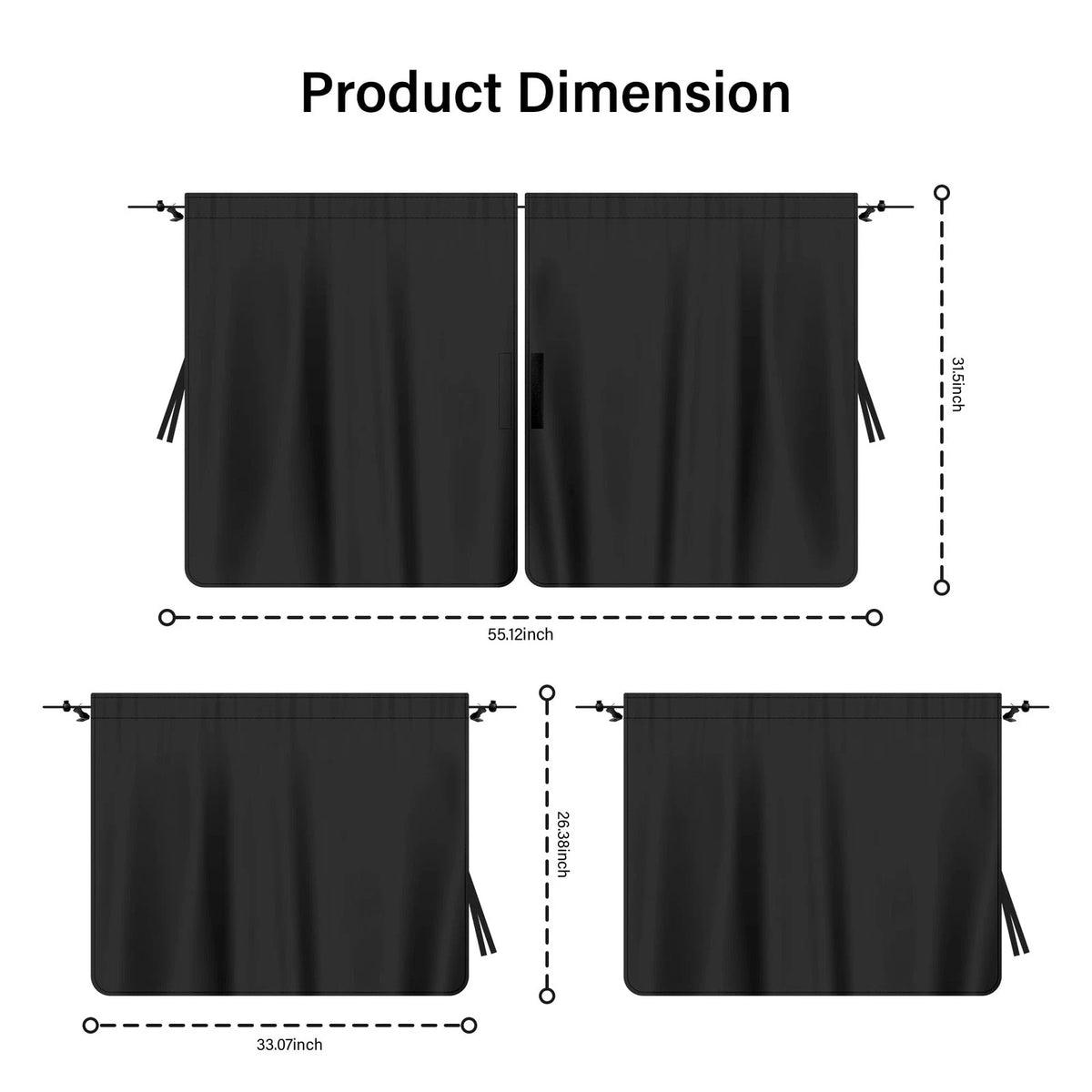 3X Car Window Shades for Privacy Cover (55.12" x 31.5")