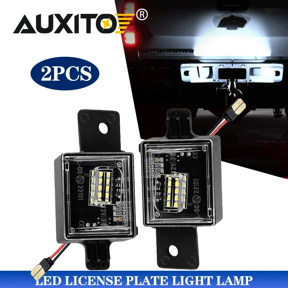 2X Full White LED License Plate Lights Bulb Kit for Silverado GMC Sierra (2014–2023)