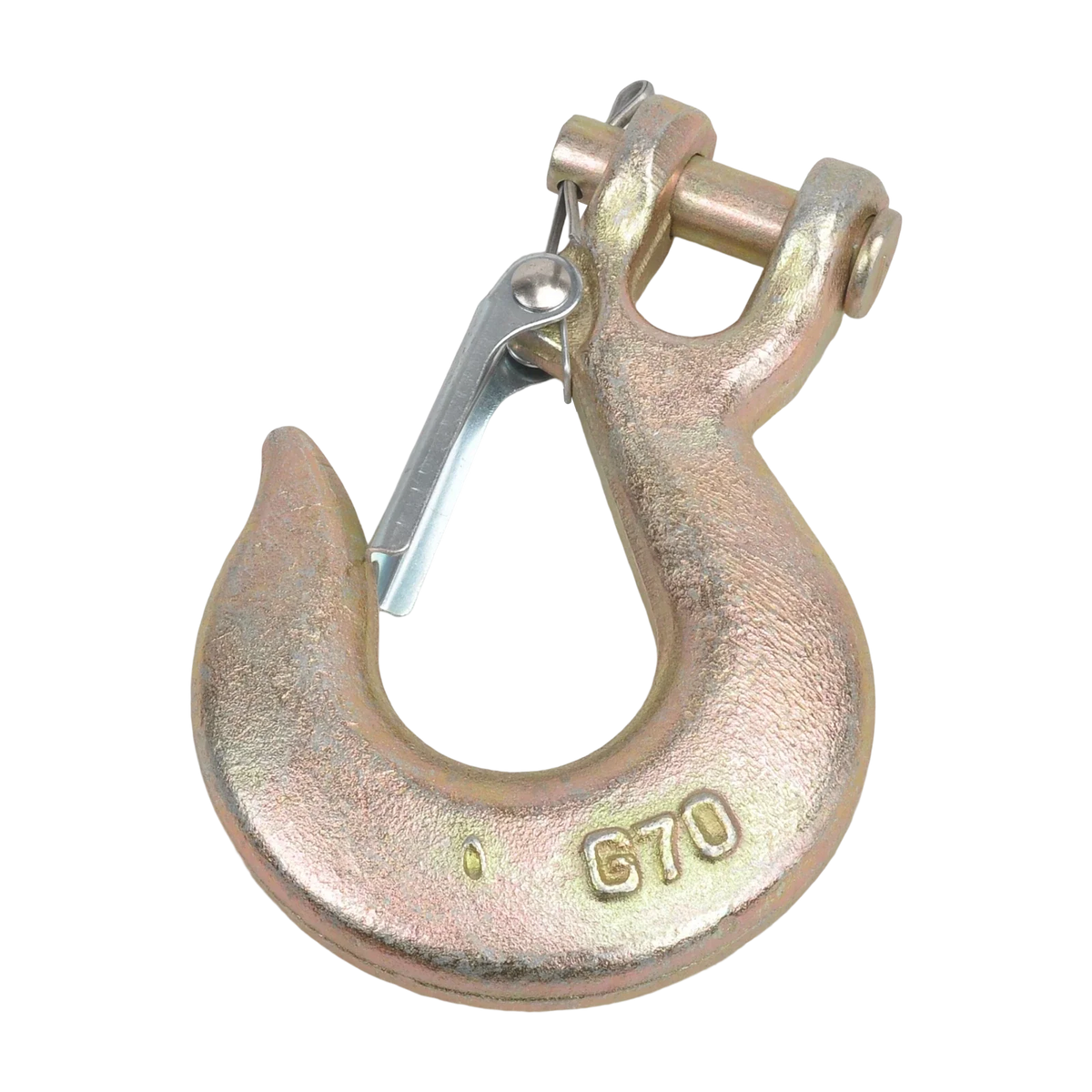 Set of 6 Clevis Slip Hooks 3/8" Heavy Duty Forged Steel with Safety Latch