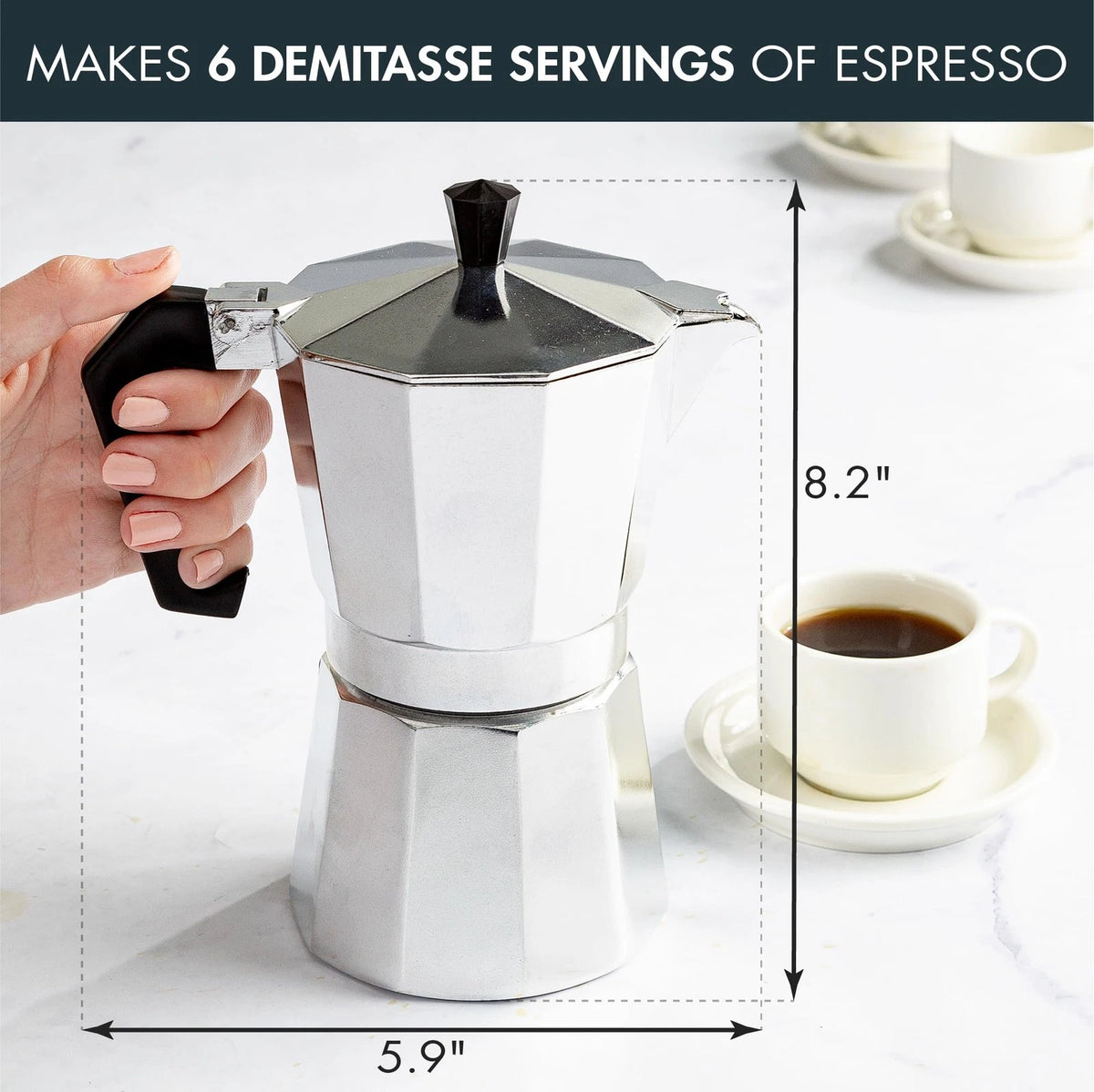 6-Cup Moka Pot Espresso Maker for Primula Classic