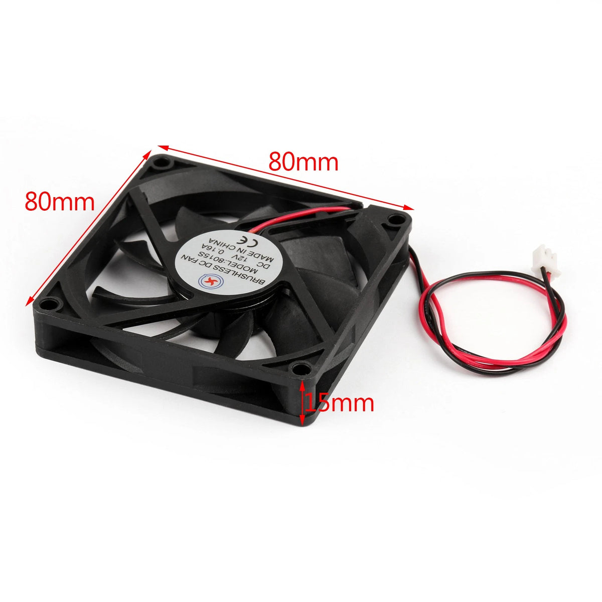 Set of 4 DC Brushless Cooling Fans 12V 8015s W001-B026-4PCS (80x80x15mm)