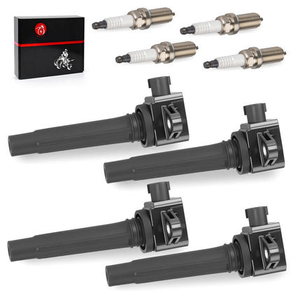 Set of 4 Ignition Coils w/ Spark Plug for Yamaha TX1800 AR190 SX190 (2019–2023)