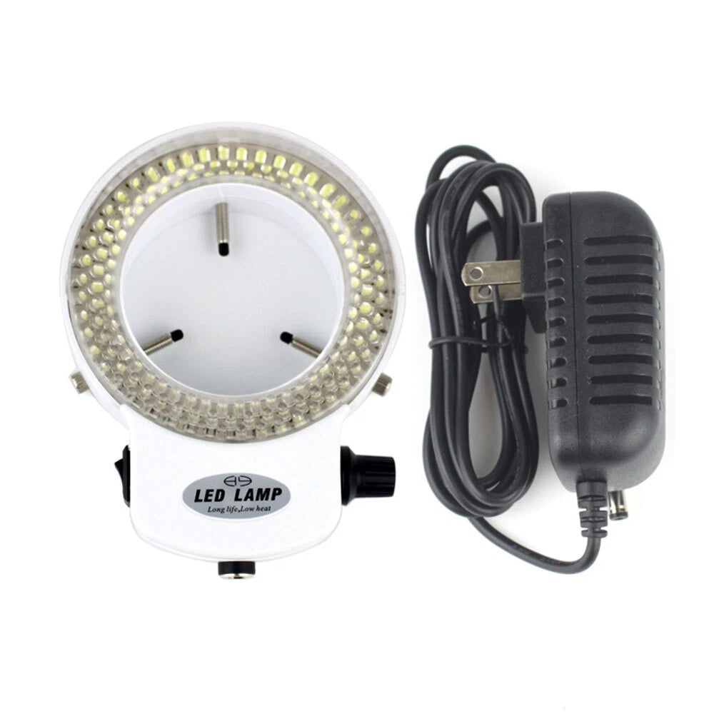 2X LED Bulb Microscope Ring Light Illuminator Lamp US Plug White