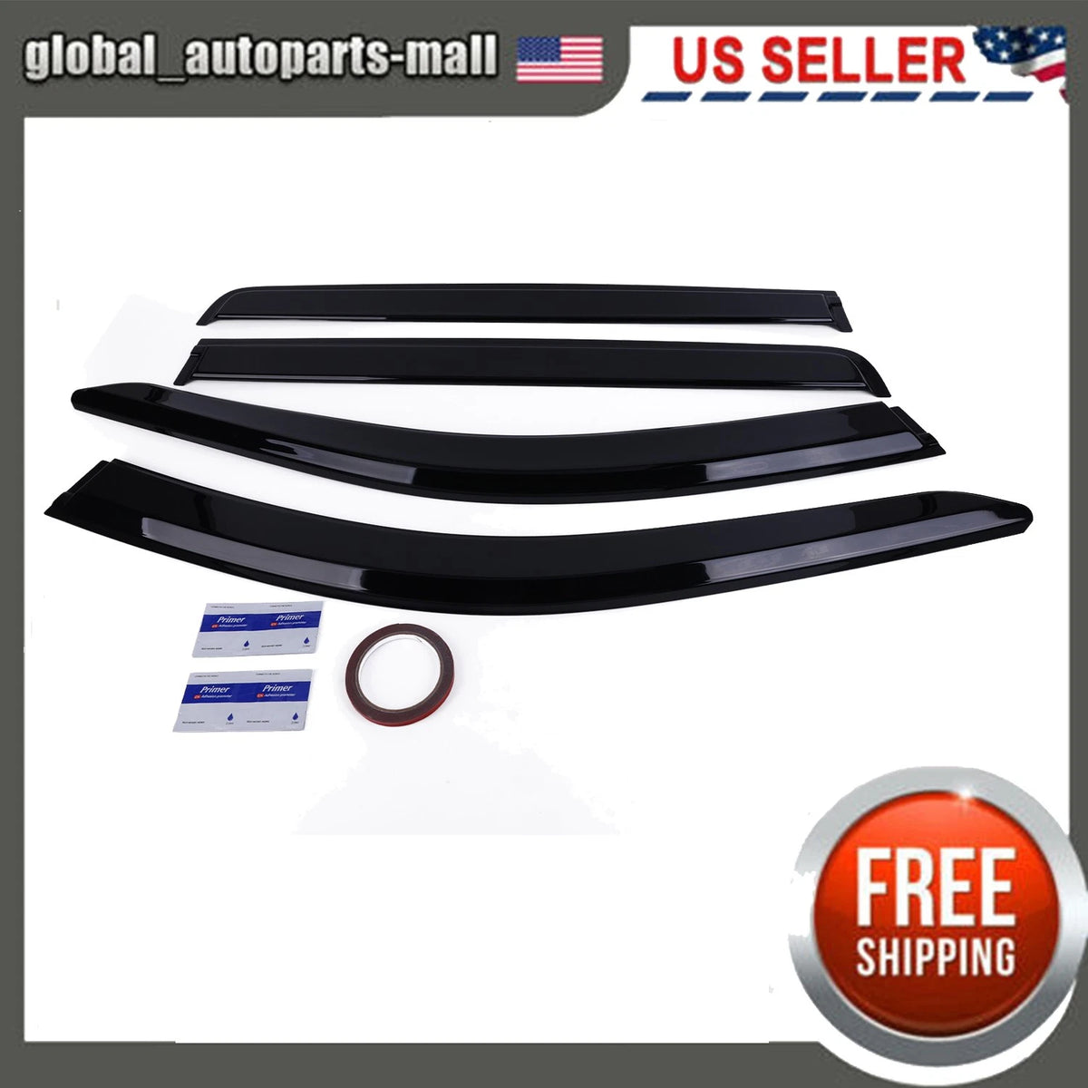 Set of 4 Rain Guards Vent Visors for Chevrolet Silverado (2019–2026) GW0222
