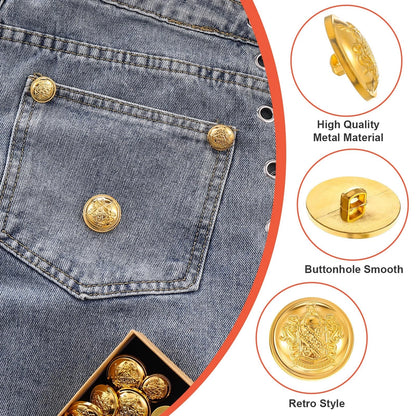 18pcs Gold Buttons for Blazer (Vintage Medium)