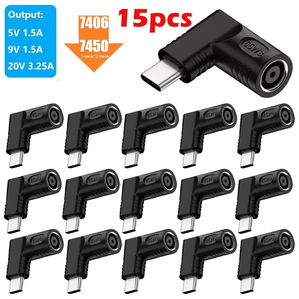 15PCS 65W USB Type C Laptop Charger Adapter for