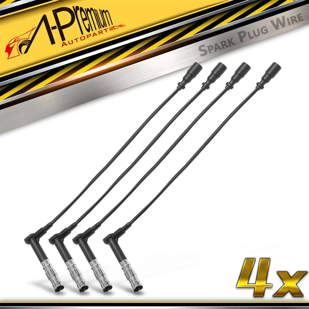 Set of 4 Spark Plug Wires for Mercedes-Benz W202 C220 (1994–1996)
