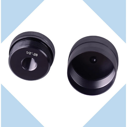 Set of 1/2-28 Aluminum End Caps for 6061 Aluminum Cell Cap Black