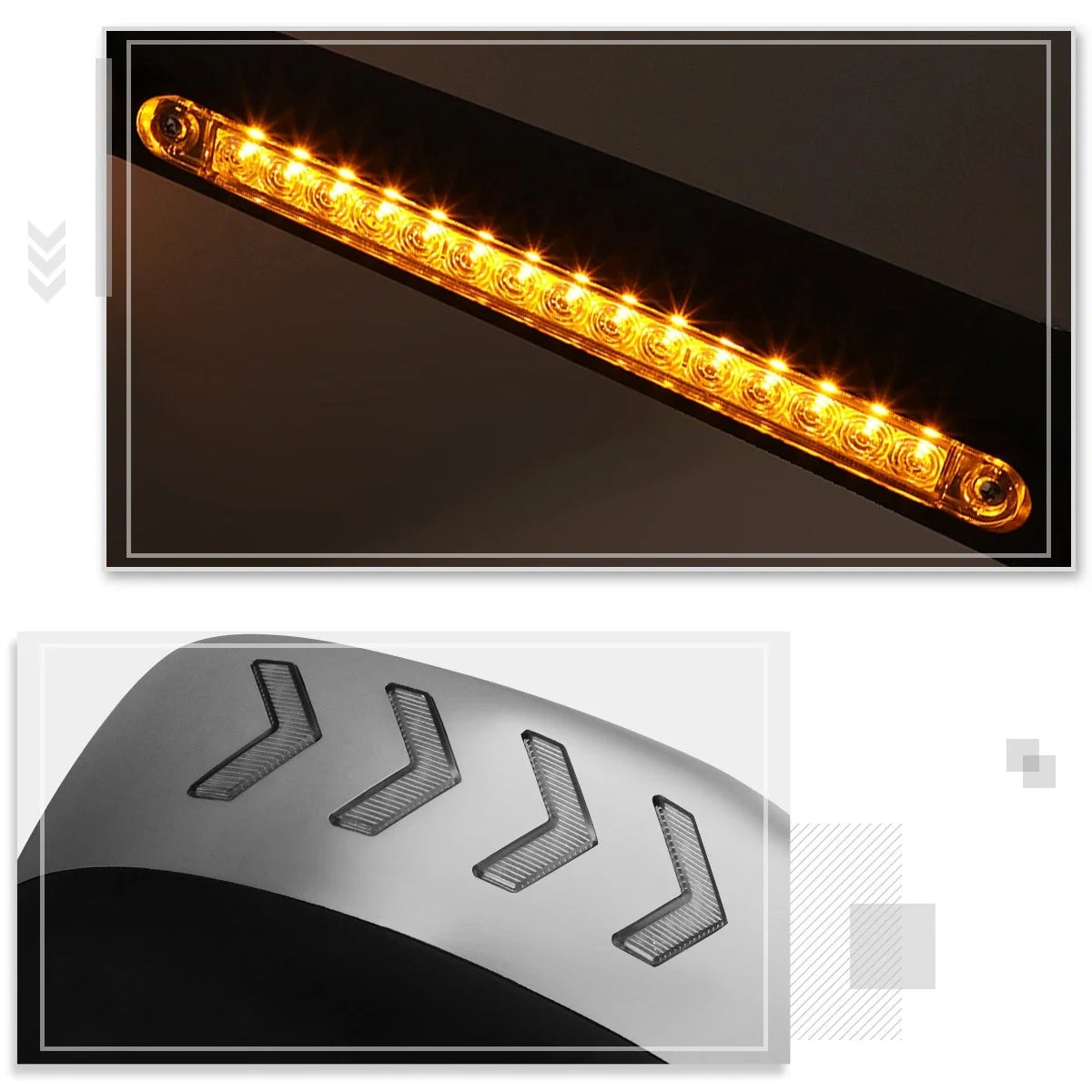 Sequential Chevron Arrow LED Hood Mirror for International Harvester RH613 (2018–2024)