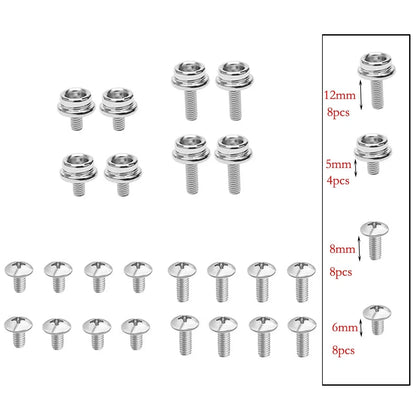 12PCS Stainless Steel Helmet Screws for Football Softball (10mm 12mm)