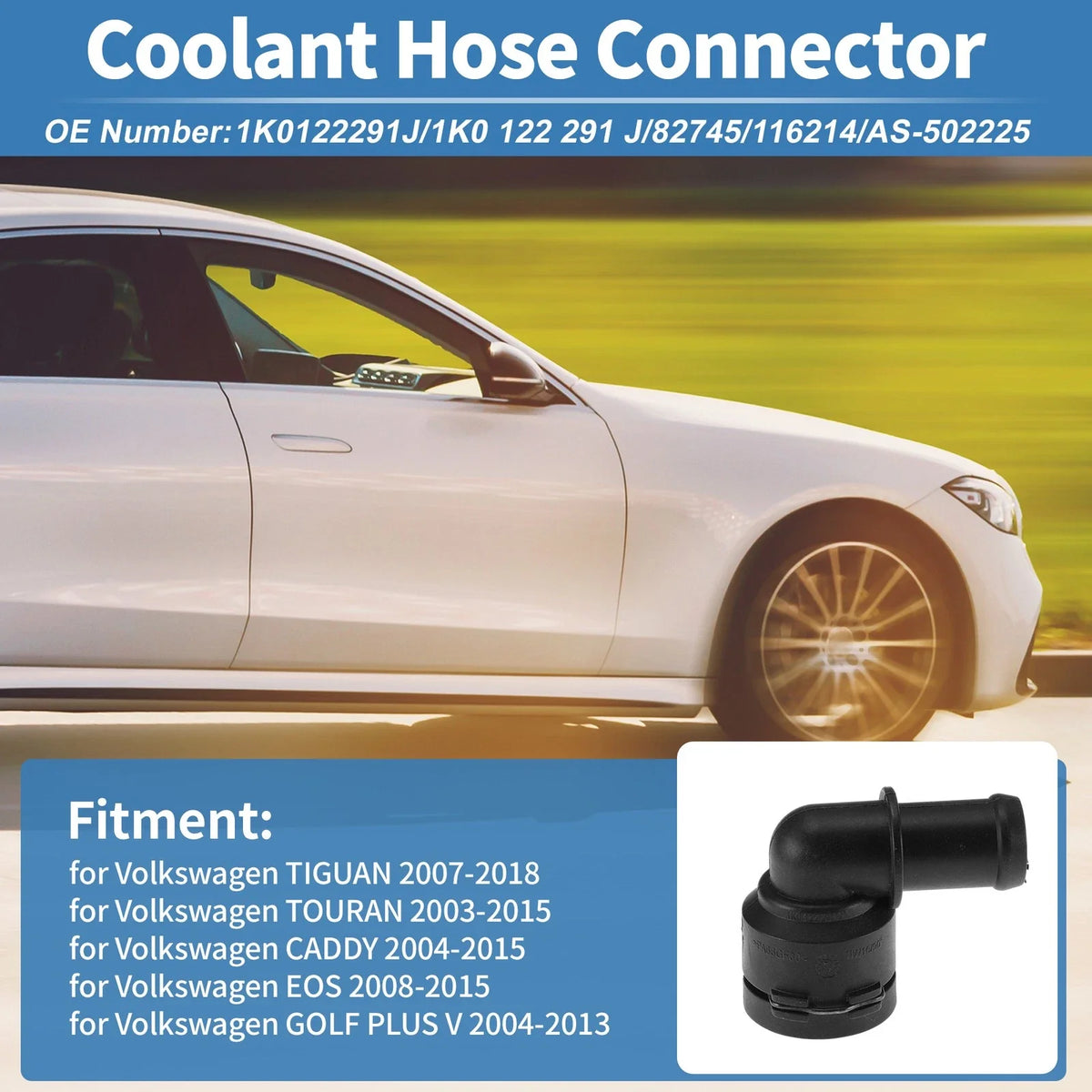 Engine Coolant Hose Connector for Volkswagen Tiguan (2007–2018) 1K0122291J