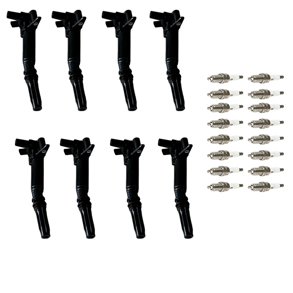 Set of 8 Ignition Coils & 16 Spark Plugs for Ford F-250 F-350 (2018–2022)