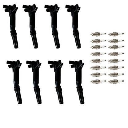 Set of 8 Ignition Coils & 16 Spark Plugs for Ford F-250 F-350 (2018–2022)