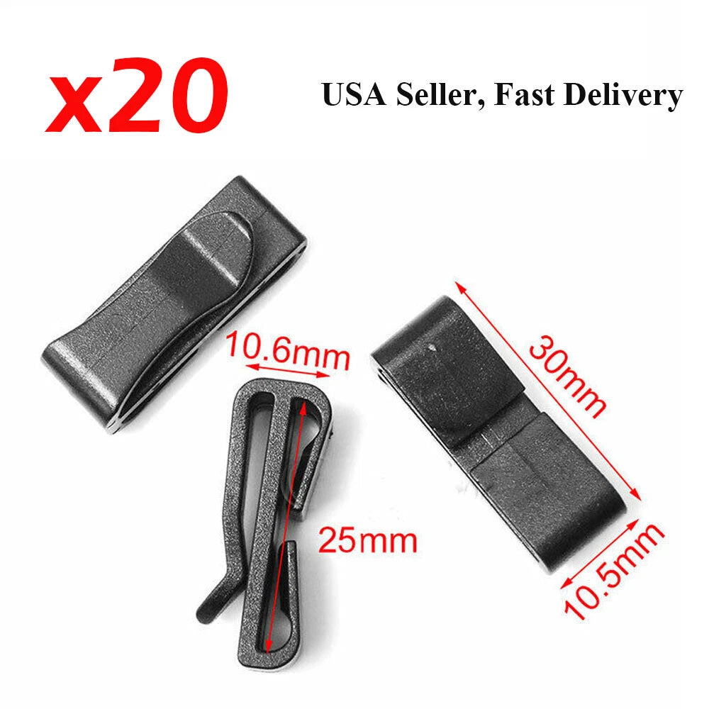 20pcs Quick-Slip Clip Keeper Buckles for Tactical Backpack (Universal)