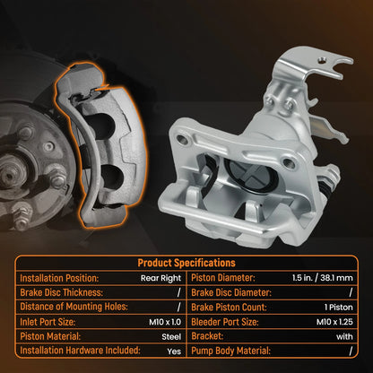 Rear Right Brake Caliper for Honda Accord (2013–2017) FRC12687, 19-B7096