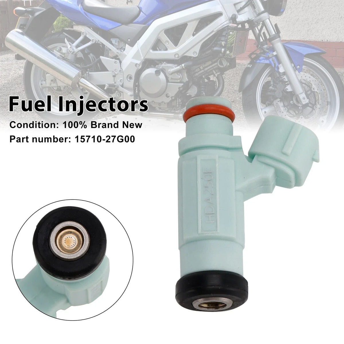 Set of 4 Fuel Injectors for Suzuki SV650 (2003–2008) DL650 (2007–2011) 15710-27G00