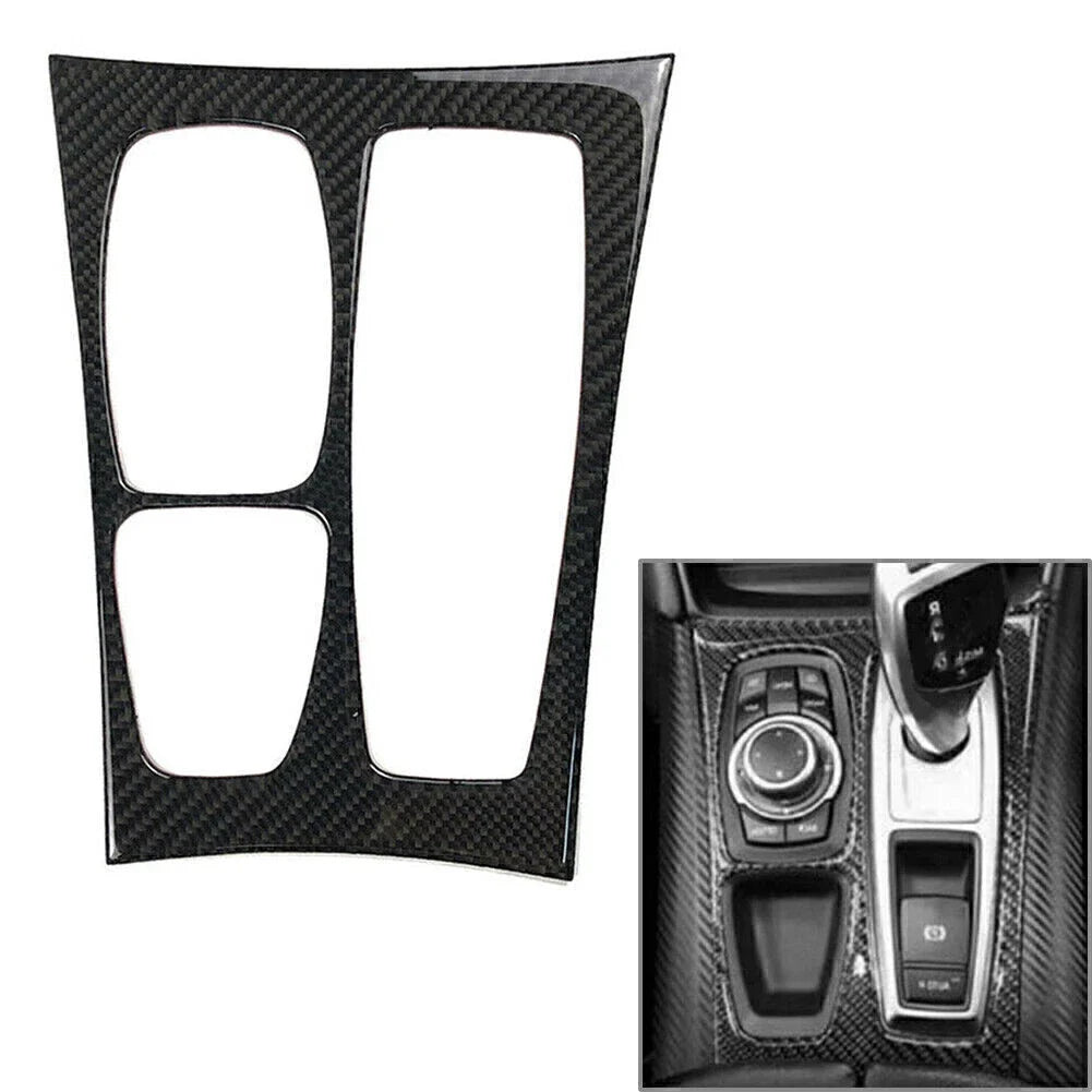Carbon Fiber Gear Shift Box Panel Trim for BMW X5 E70 X6 E71 (2008–2014)