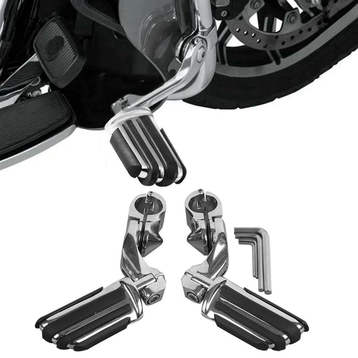 1 1/4" Short Angle Highway Footpeg Mount Bracket for Harley Touring (2014–2023)