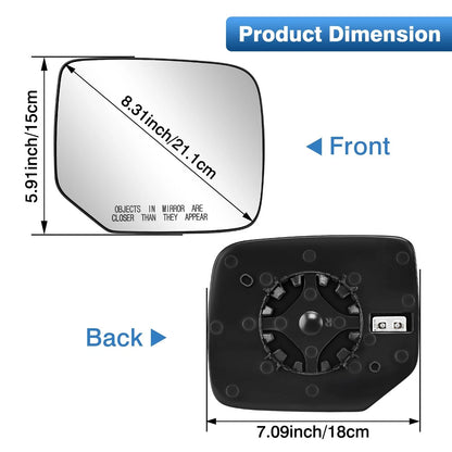 Passenger Side Mirror Glass for TOP-MAX (2010–2020) Black, White
