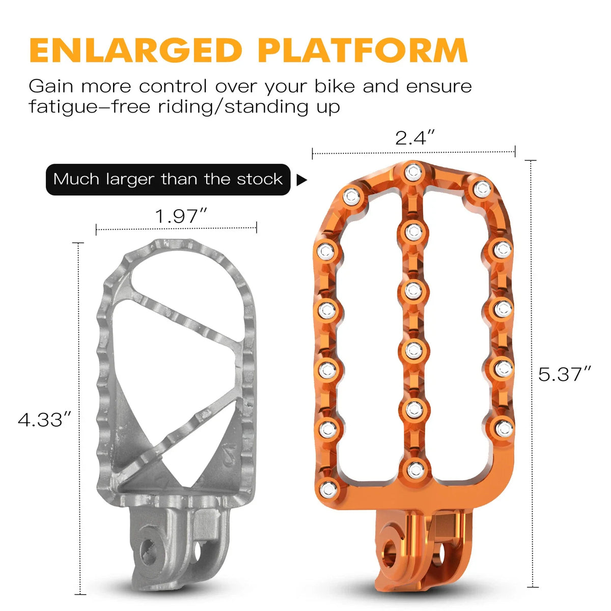 Set of 2 NiceCNC Forged Flat Foot Pegs for KTM 390 Adventure (2020–2024)