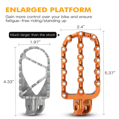 Set of 2 NiceCNC Forged Flat Foot Pegs for KTM 390 Adventure (2020–2024)