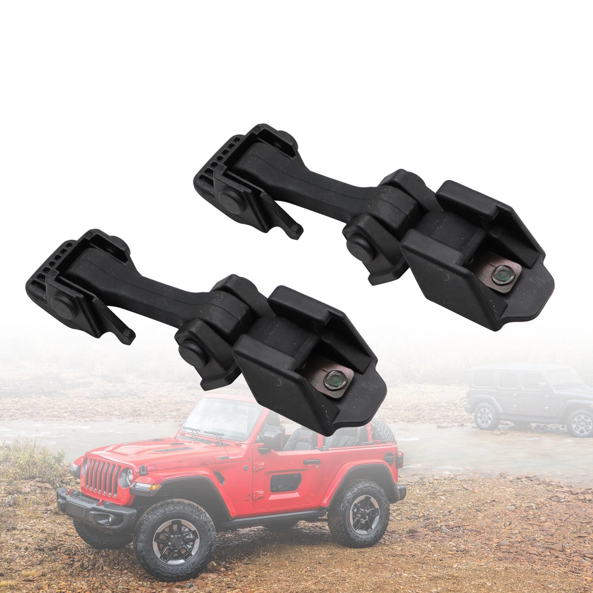 2X Front Locking Latch Catch Hood Kit for Jeep JK Wrangler (2007–2018) 55395653AF, 55395653AG