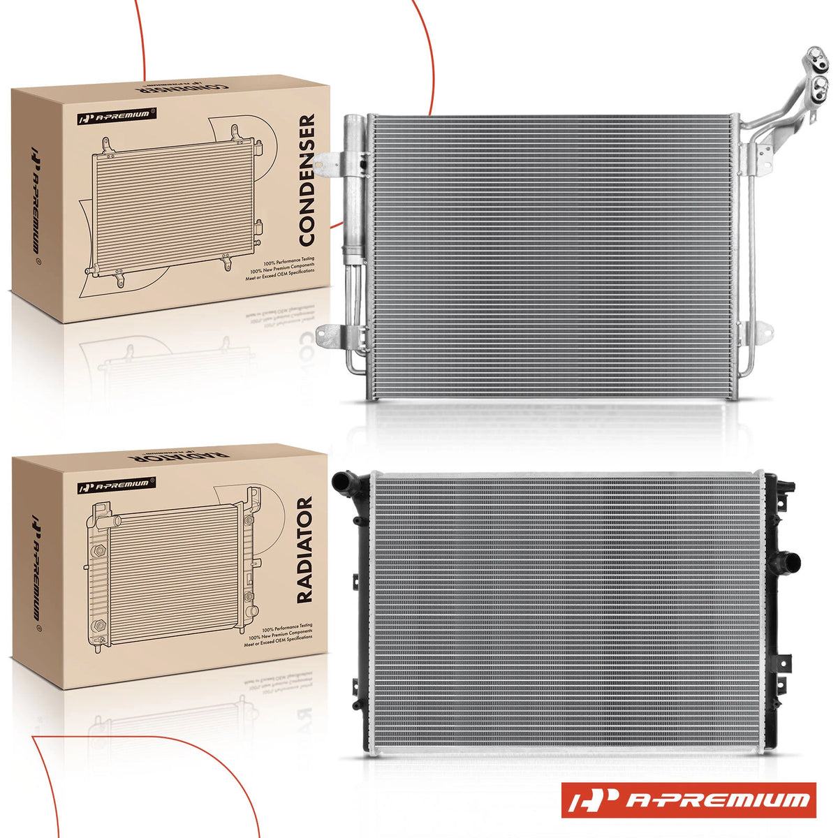 Cooling Kit for VW Tiguan (2009–2017) - Radiator & A/C Condenser, 5N0121253P, VW3010164, 940138
