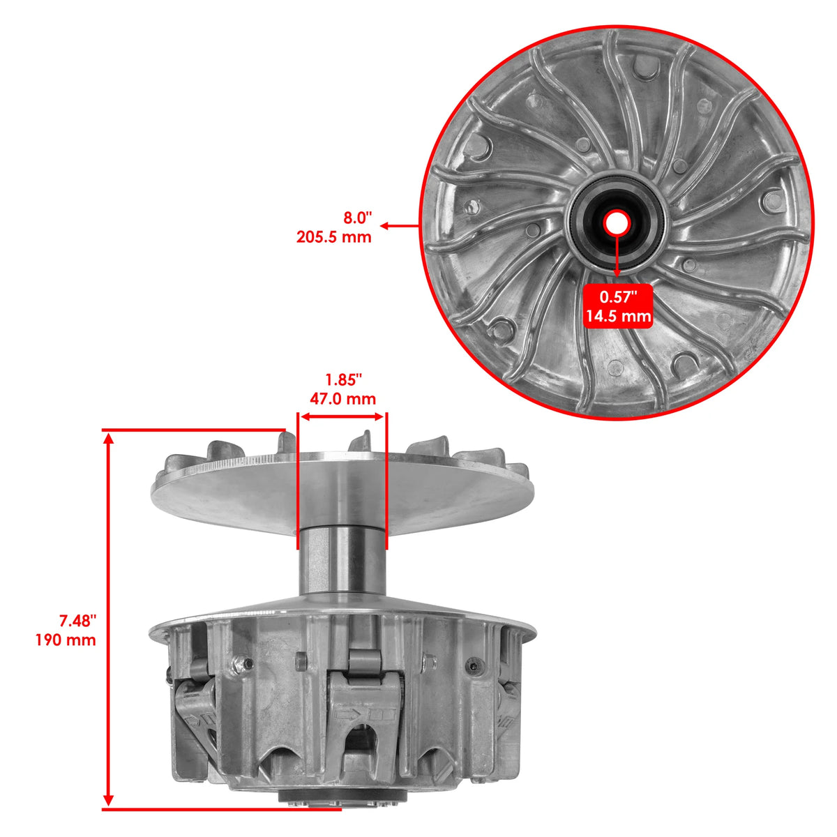 Primary & Secondary Clutch w/ Aramid Belt for Can-Am Traxter HD9 HD10 (2021–2023) AC151+DC119+AB171