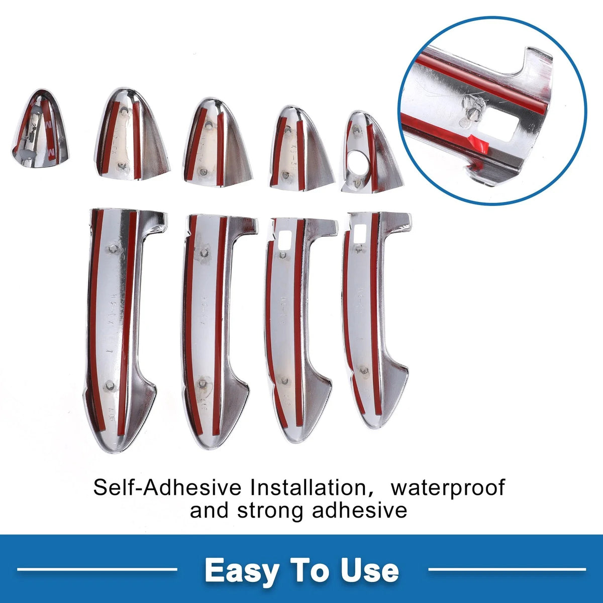 Door Handle Cover Trim for Ford Fiesta (2009–2012) Silver Tone