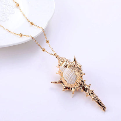 Natural Conch Seashell Necklace for Beach Nautical Jewelry