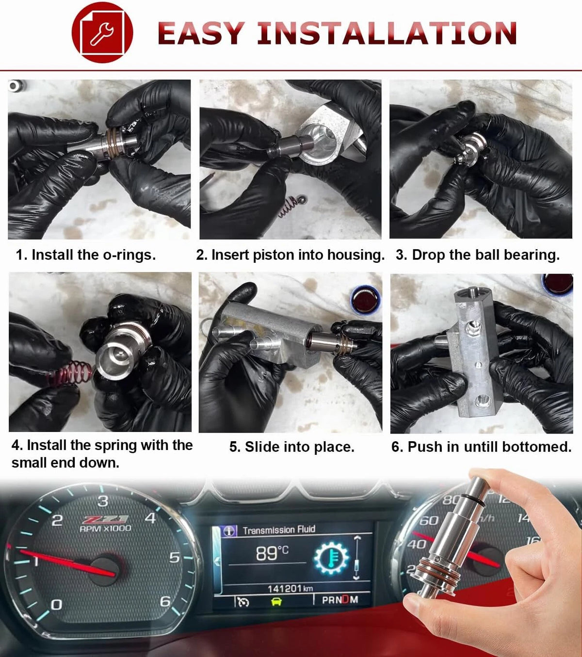 Cooler Flow Bypass Valve Kit for Cadillac Chevy GMC (2014–2024) For00549