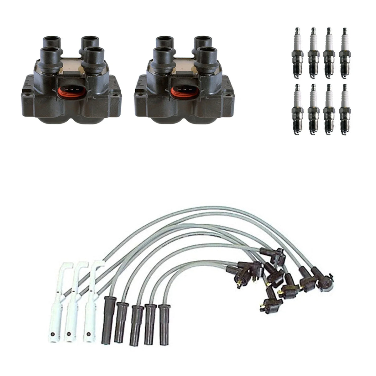 2X Ignition Coil Wires & 8 Spark Plugs Kit for Ranger L4