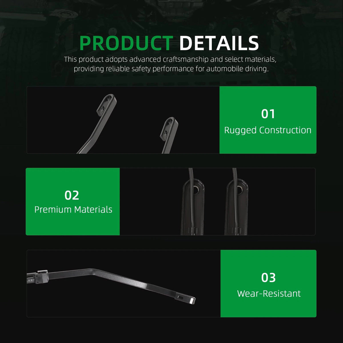 2X Front Windshield Wiper Arms for Volvo VNL