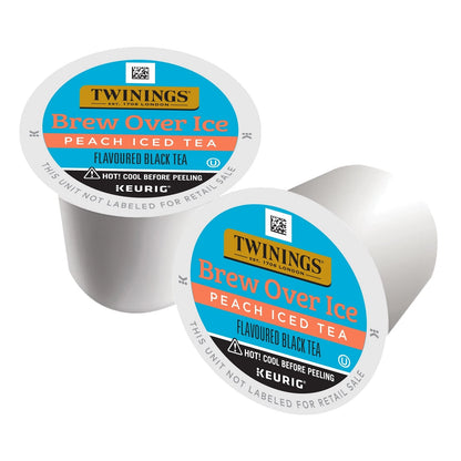 Twinings Brew Over Ice Unsweetened Peach Black Iced Tea 24 Count