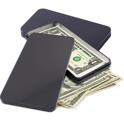 2X Black Metal Cash Box for Various Applications (6.7 x 3.54 x 0.6 inches)