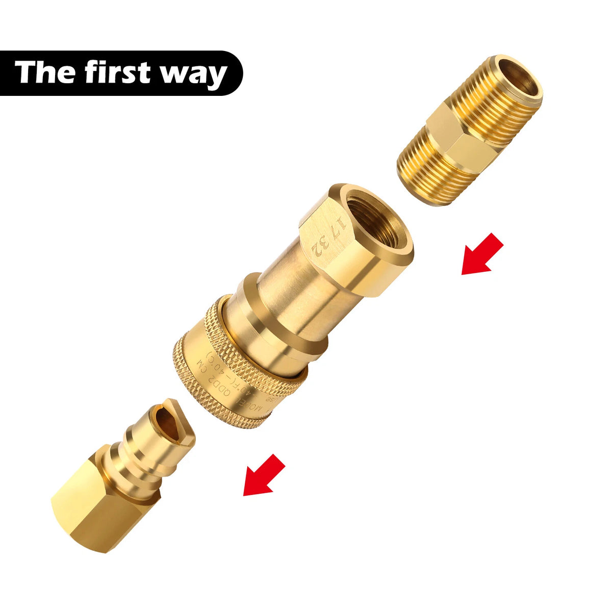 3/8 Inch LP Gas Propane Hose Quick Connect Fittings Disconnect Kit
