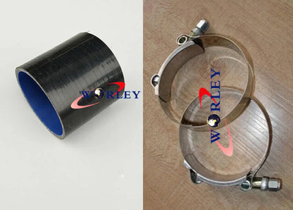76mm Silicone Straight Hose Coupler Tube + Clamps for Car