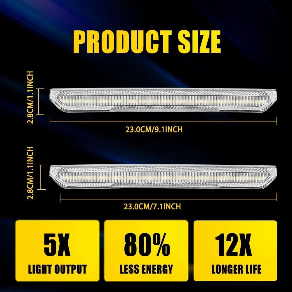 Set of 2 Clear White LED Wheel Fender Side Marker Lights for GMC Sierra 2500 3500 (2020–2024)