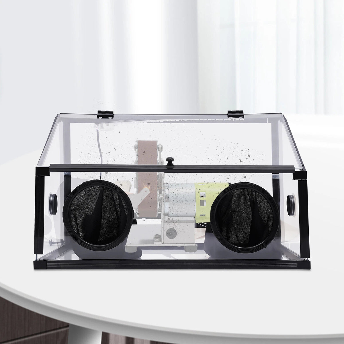 Electric Grinding Table Polisher Dust Box with LED and Fan for