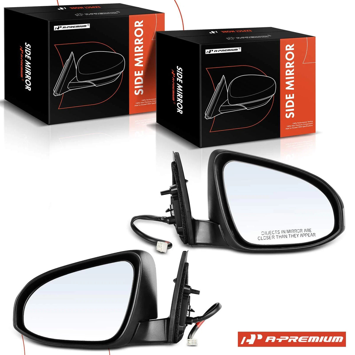 A-Premium Power Heated Manual Fold Mirrors for Toyota Camry (2012–2014) - 8790906410, 8790906411, TO1320276