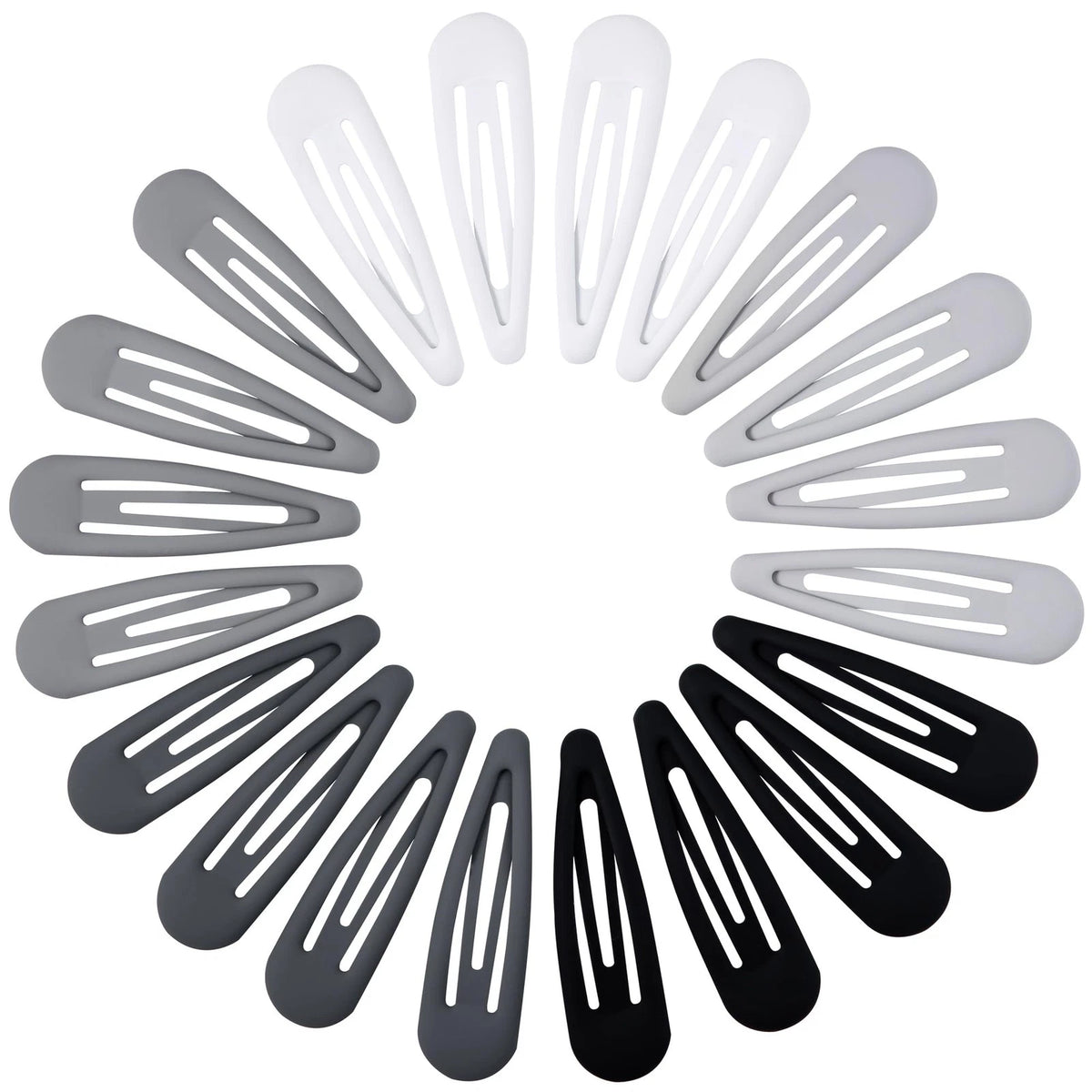 Small Hair Barrettes for (Pack of 20) - Matte Black Gray White