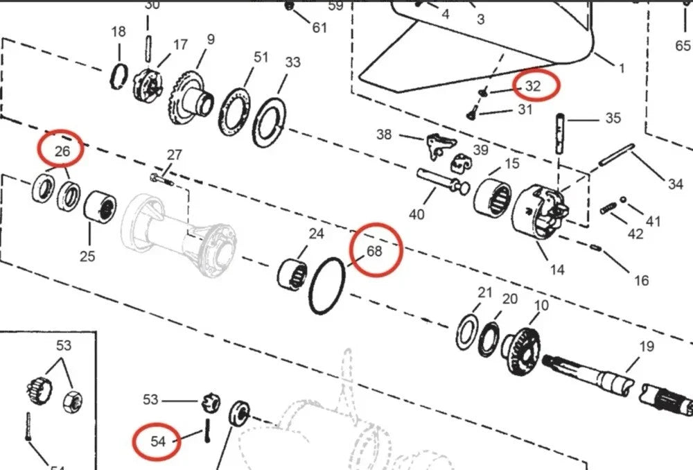 Lower Gearcase Seal Kit 330137 for Evinrude Johnson 40-75HP (2-Cyl, 3-Cyl)