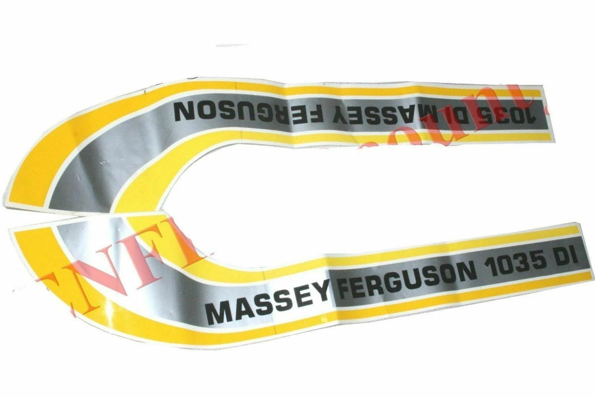 Set of 2 Bonnet Side Decal Emblem Stickers for Massey Ferguson 1035 DI
