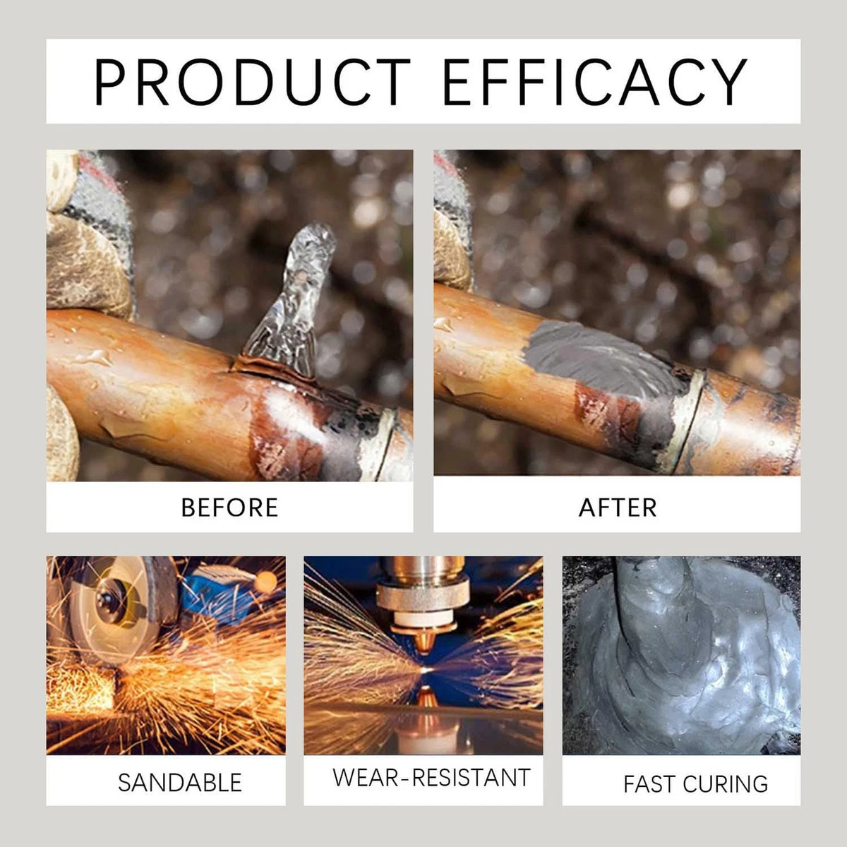 Metal Repair Glue Kit for Iron Steel Tank (High Temp Casting Weld)