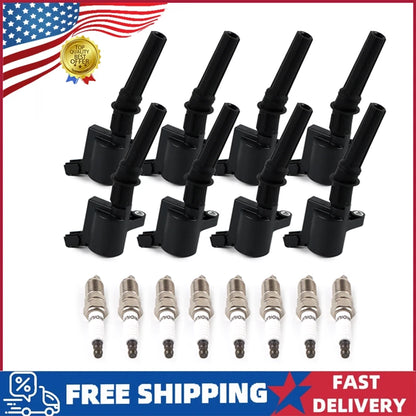 8X Ignition Coil & Spark Plug for Ford F-150 Mustang (4.6L 5.4L) IC78051151087810047908, 1L2U12029AA, C566