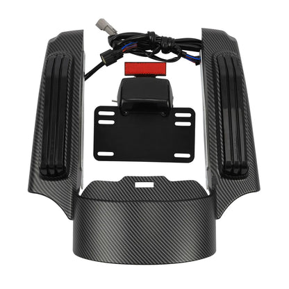 Matte Carbon Fiber Rear Fender Fascia LED Light for Harley Road Glide (2014–2023)